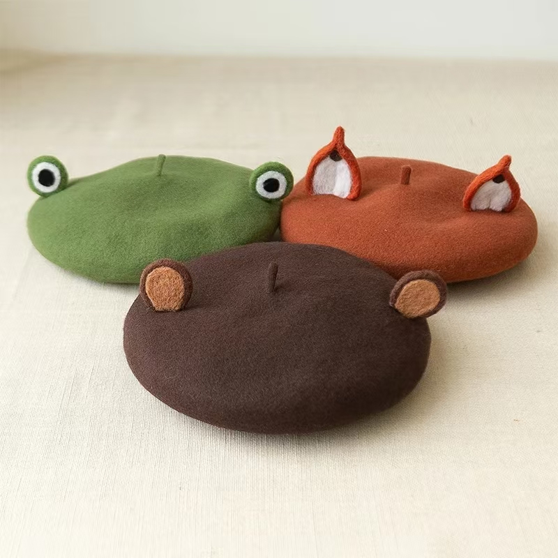 New Unisex Cute Frog Big Eye W - Beret French Wool review and price