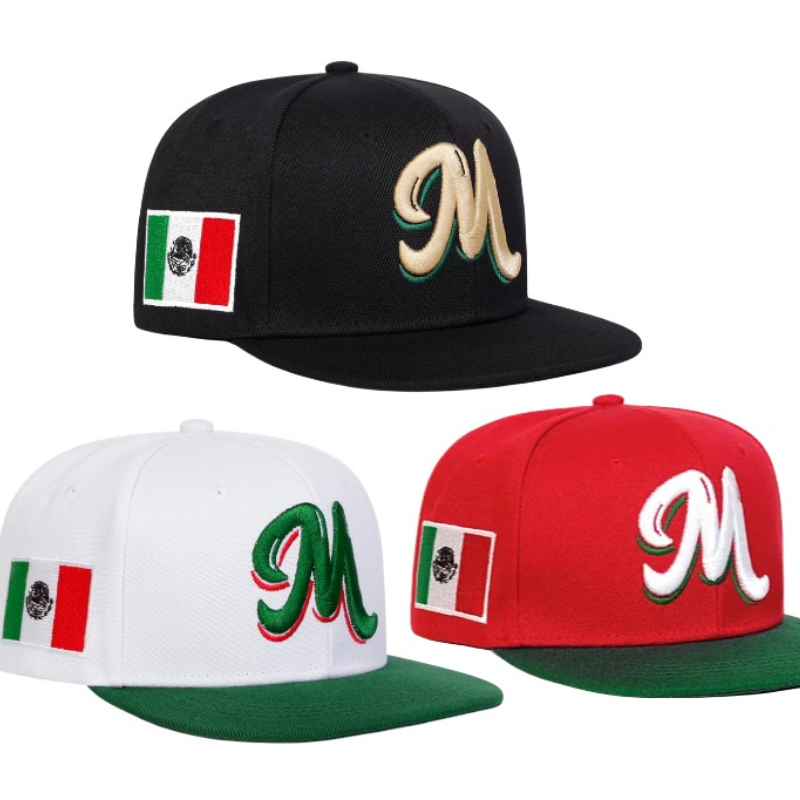 M Letter Embroidered Snapback  - Snapback Hat Flat review and price