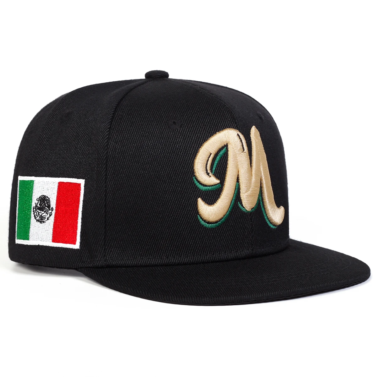 M Letter Embroidered Snapback  - Snapback Hat Flat review and price