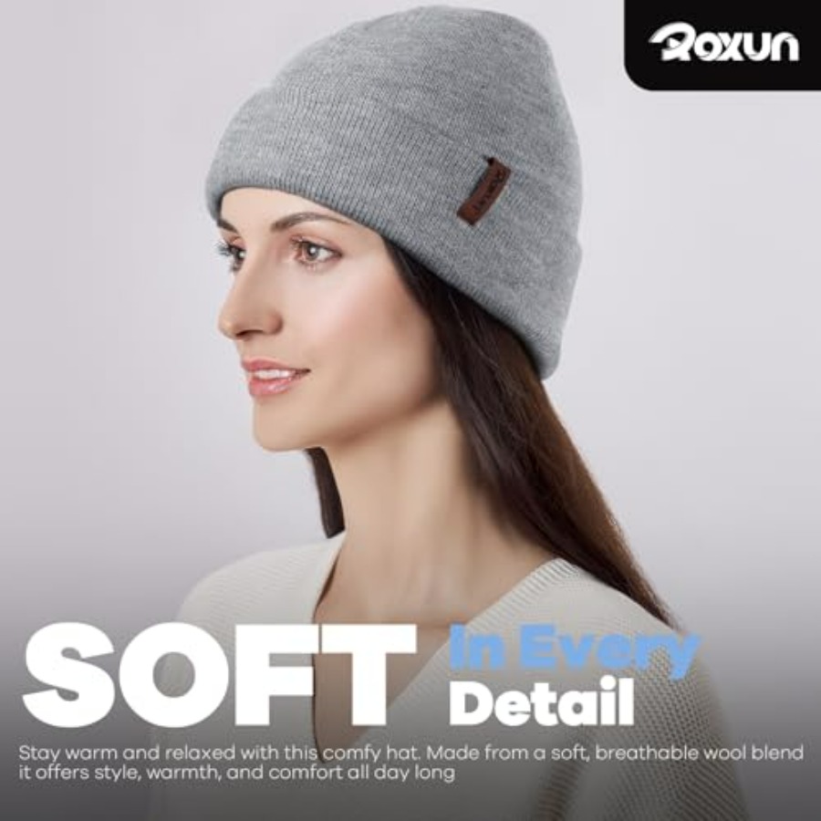 ROXUN Beanie for Men/Women Win - Beanie Cuffed Knit review and price
