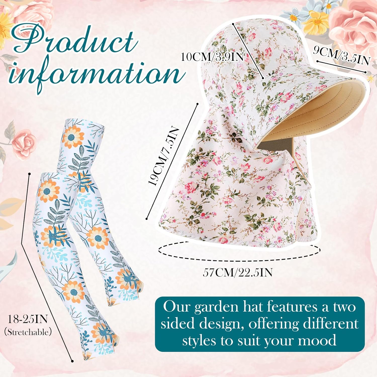 2 Pcs Floral Garden Hat for Wo - Visor Sun Hat review and price