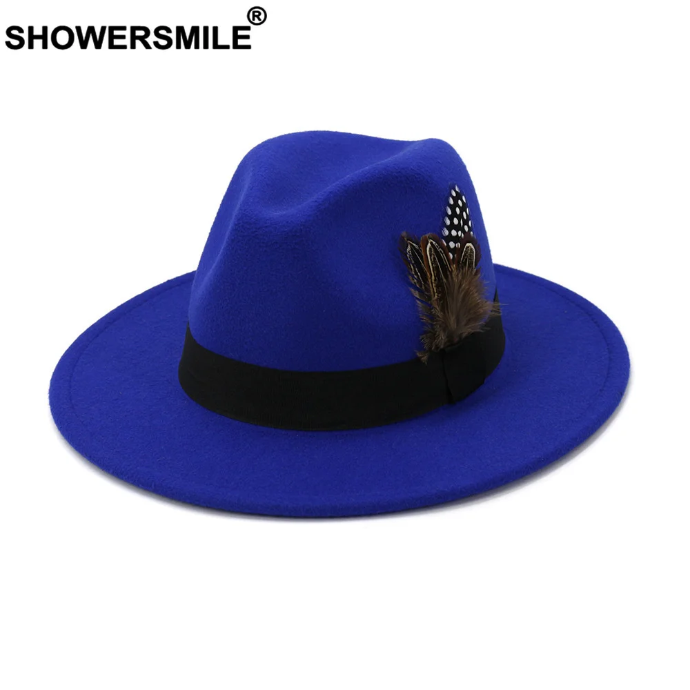 SHOWERSMILE Royal Blue Women M - Fedora Hat Wool review and price