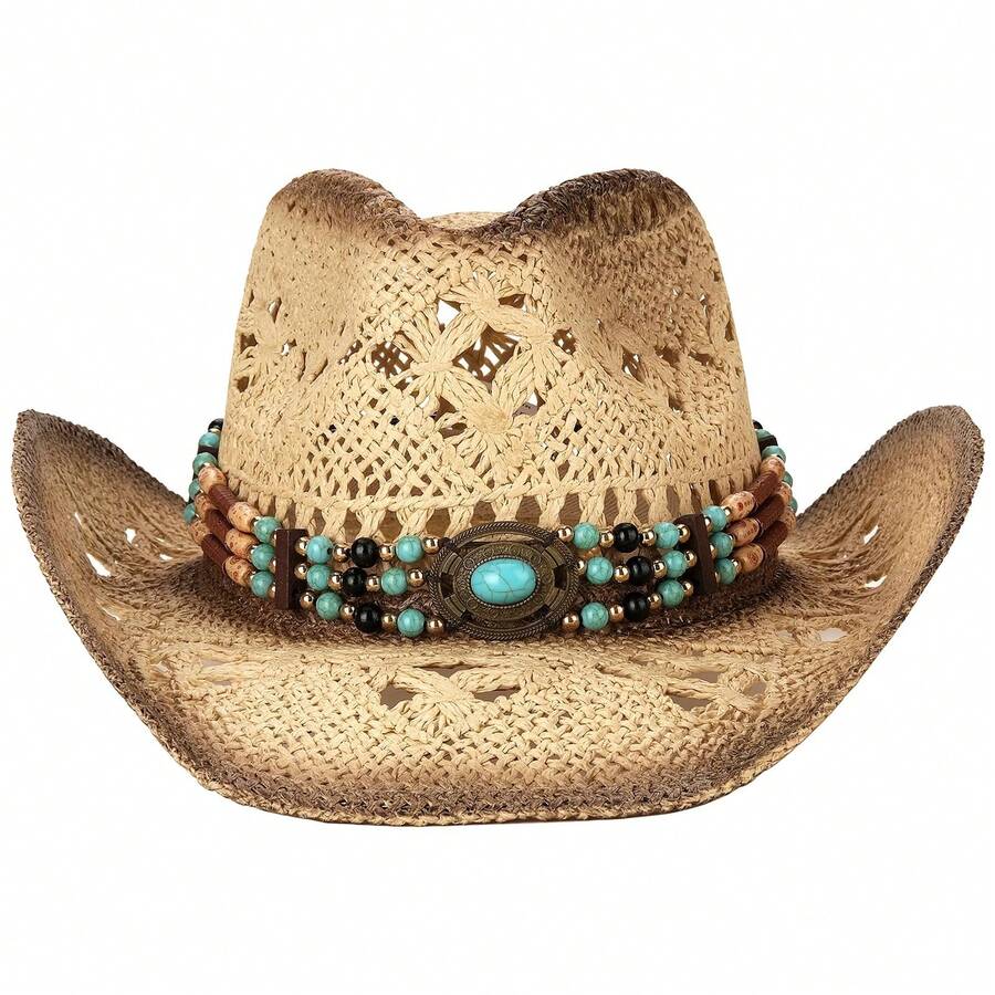 Unisex Straw Cowboy Hat With B - Cowboy Hat Straw review and price
