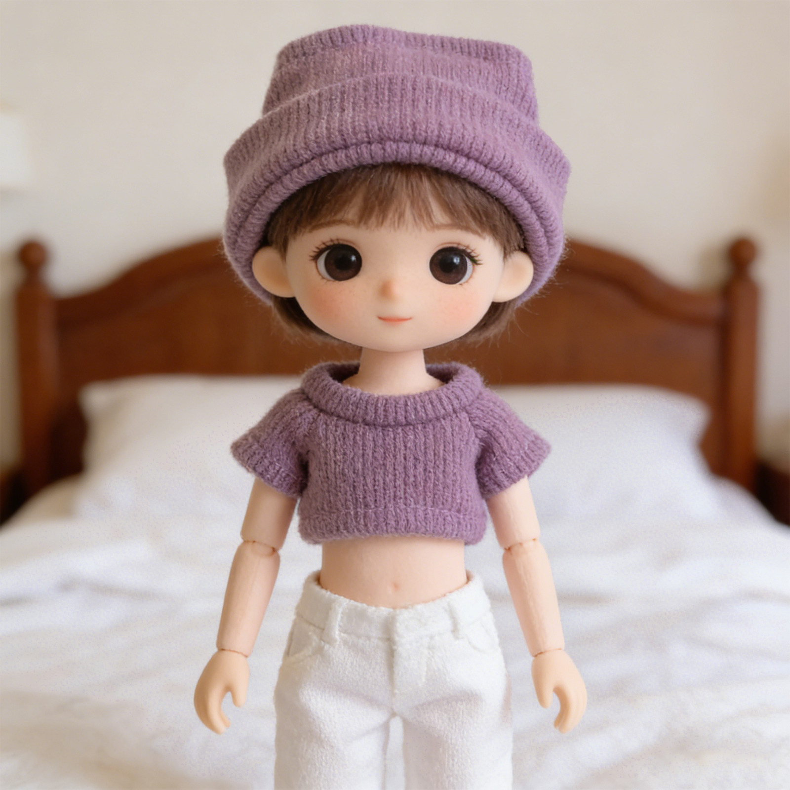 1Set Mini Clothes for 10Cm Kni - Beanie Cuffed Knit review and price