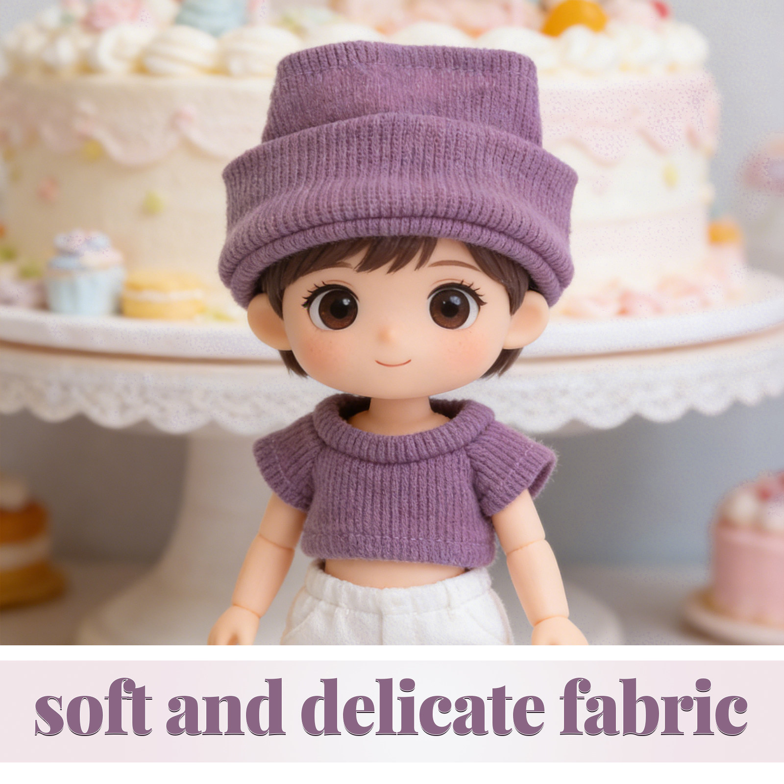 1Set Mini Clothes for 10Cm Kni - Beanie Cuffed Knit review and price