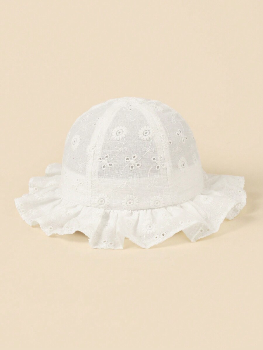 White Floral Embroidery Bucket - Bucket Hat Cotton review and price