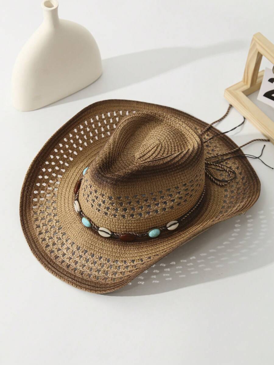 Unisex Straw Cowboy Hat With B - Cowboy Hat Straw review and price