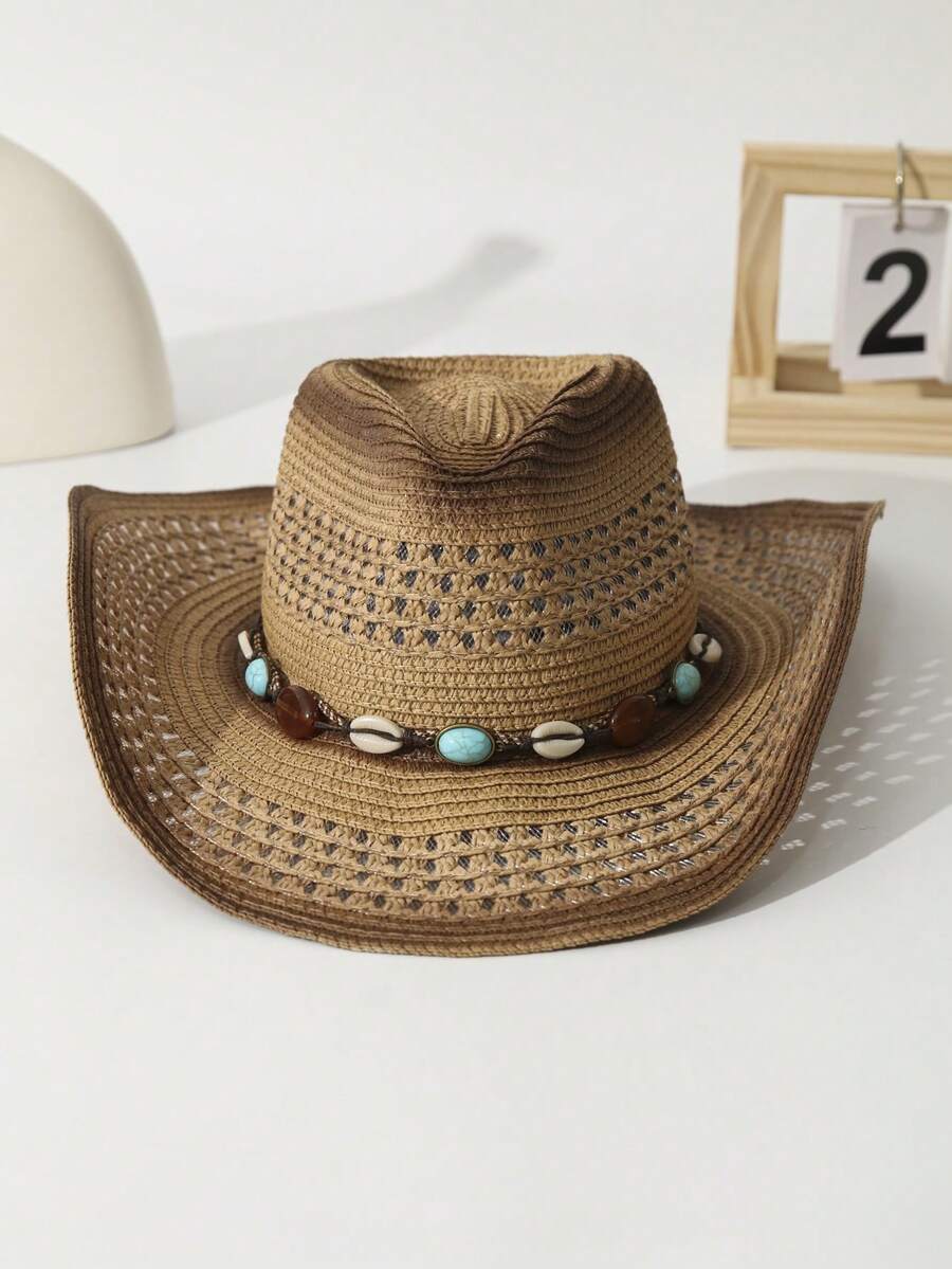 Unisex Straw Cowboy Hat With B - Cowboy Hat Straw review and price