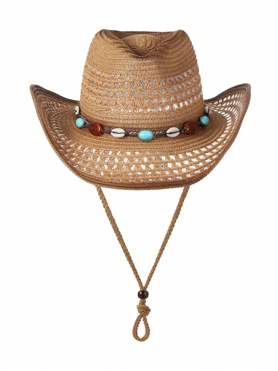 Unisex Straw Cowboy Hat With B - Cowboy Hat Straw review and price
