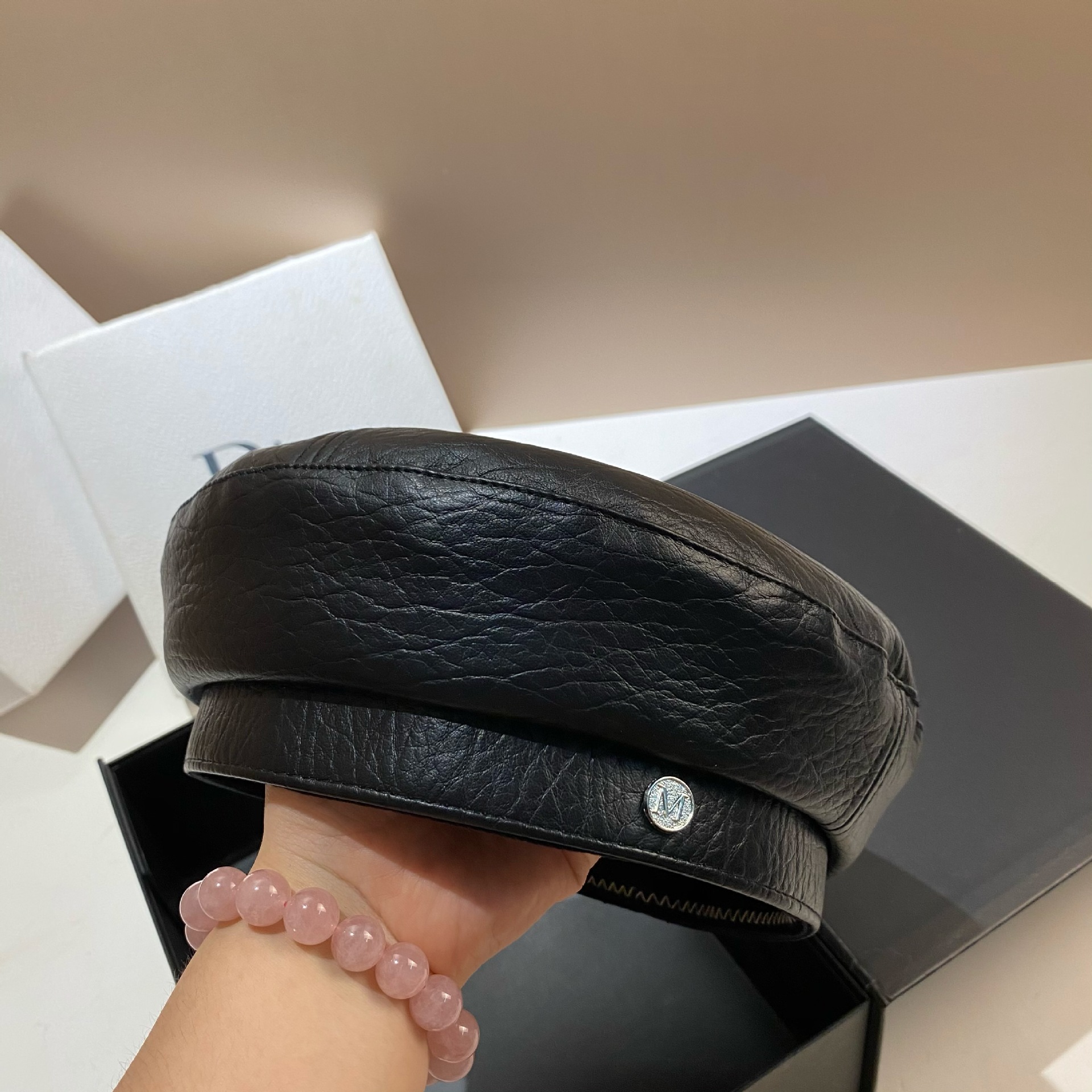 PU Leather Beret Caps Women Fa - Snapback Hat Flat review and price